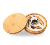 ZBPASL Set apribottiglie cavatappi, set regalo accessori per vino, apribottiglie cavatappi con tagliacapsule, Tappo per Vino,Versatore per Vino (Wood 0B)