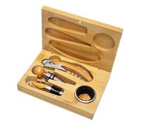ZBPASL Set apribottiglie cavatappi, set regalo accessori per vino, apribottiglie cavatappi con tagliacapsule,Tappo per Vino,Versatore per Vino (Wood 0A)