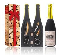 ZBPASL Set di Accessori da Vino a Forma di Bottiglia di Vino,Accessori per Il Vino Include cavatappi,Tappo per Vino,versatore per Vino (nero 01)