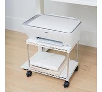 ZBRANDS Carrellino con Ruote Porta Stampante (Bianco, Mini) - Carrello Portaoggetti con Ruote e Supporto Stampante - Mobile Stampante Salvaspazio - Supporta Oltre 18 Kg di Carico