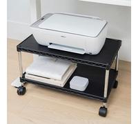 ZBRANDS Carrellino con Ruote Porta Stampante (Nero, Normale) - Carrello Portaoggetti con Ruote e Supporto Stampante - Mobile Stampante Salvaspazio - Supporta Oltre 18 Kg di Carico