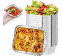 Zbssny Confezione da 125 ciotole in alluminio per barbecue a gas, 17 x 13 x 5 cm, robuste ciotole in alluminio come vassoio raccogli grasso Veggie