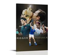 Zbwqlte Roger Federer - Poster decorativo da parete su tela, per soggiorno e camera da letto, 20 x 30 cm