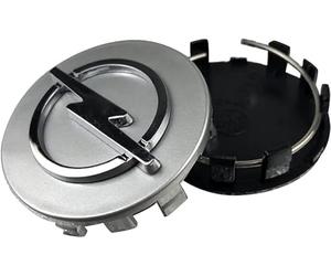 ZBYFBSJ 4 Pezzi Auto Coprimozzo per Opel 59mm,Mozzo Ruota Centrale Copri Antipolvere Auto Tappo Centrale del Mozzo Tappi Ruote Cerchi,Silver