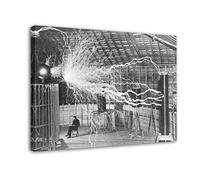 ZBYYFC Quadro Su Tela 30 * 50cm Senza Cornice Dipinti in bianco e nero Nikola Tesla per la decorazione della camera da letto del soggiorno