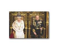 ZBYYFC Quadro Su Tela 50 * 70cm Senza Cornice Il principe Filippo e la regina Elisabetta Love Coolrs Poster Decorazione Soggiorno Camera da letto Pittura
