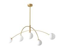 ZBZFGE 5 luci metà secolo, Moderno soffitto a Sospensione Globe di Vetro Leggero, lampadario Nordico Sputnik sospeso per l'isola della Cucina Che Vive Sala da Pranzo-Oro cm (35x12 Pollici)
