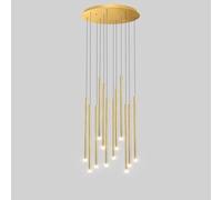 ZBZFGE 8 luci Grandi la Fattoria di Ingresso Foyer Moderno lampadario LED Rotondo Cluster lineare a Pendente Chiaro Oro Lungo Striscia Lampada sospesa per Le Scale Soggiorno