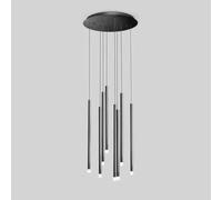 ZBZFGE 8 luci Grandi la Fattoria di Ingresso Foyer Moderno lampadario LED Rotondo Cluster lineare a Pendente Chiaro Oro Lungo Striscia Lampada sospesa per Le Scale Soggiorno