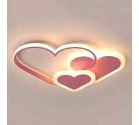ZBZFGE a Forma Cuore Rosa 3000-6000K Luci da dimmerabile di Ferro Bodice Acrilico Paralume Carino per Bambini Aibello Decorativo Lampada Moderna LED Vicino al lampadario del soffitto