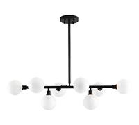 ZBZFGE Black 8 Light Globe Sputnik lampadario per la Sala da Pranzo Vivente Grandi Dimensioni Le luci a Sospensione con soffitto lineare molecolare di Fagioli magici Illuminazione appesa
