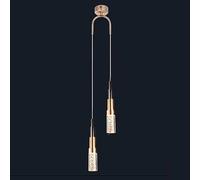ZBZFGE Bubble Crystal Cylinder Pendant Lights 2 Light Mid Century Linear Ceiling Hanging Lamp On Single Bar Long Strip Chandelier for Kitchen Island Bedroom Dining Room Foyer S