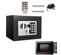 ZBZFGE Cassaforte ad Alta Sicurezza Serratura con Chiave e Password Scatola in Acciaio Massiccio Serratura con Tastiera Digitale Cassaforte Elettronica per casa Ufficio Ostello Ignifugo/Nero/4,6L