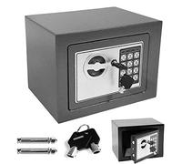 ZBZFGE Cassaforte ad Alta Sicurezza Serratura con Chiave e Password Scatola in Acciaio Massiccio Serratura con Tastiera Digitale Cassaforte Elettronica per casa Ufficio Ostello Ignifugo/Nero/4,6L