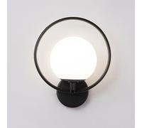 ZBZFGE Creative Black/Gold Style Indoor Rust Proof Iron Spherical Glass Lamp Shade Mount Wall Lantern Suitable for Dresser/Bed (Gold2)