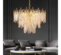 ZBZFGE Crystal lampadario Golden Vintage Lighting with Leaf Drum Rain Cucing Aitura della Lampada Perfetta Il Soggiorno per la Sala da Pranzo Foyer in Cina