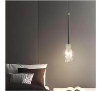 ZBZFGE Crystals Iluminatura Pendentile per Soffitto con Girello Nero Bronzo e Vetriello Oro, Lampadina LED con Altezza Regolabile