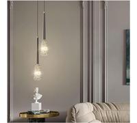 ZBZFGE Crystals Iluminatura Pendentile per Soffitto con Girello Nero Bronzo e Vetriello Oro, Lampadina LED con Altezza Regolabile