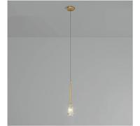 ZBZFGE Crystals Iluminatura Pendentile per Soffitto con Girello Nero Bronzo e Vetriello Oro, Lampadina LED con Altezza Regolabile