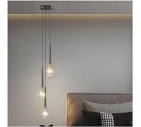ZBZFGE Crystals Iluminatura Pendentile per Soffitto con Girello Nero Bronzo e Vetriello Oro, Lampadina LED con Altezza Regolabile