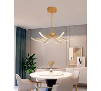 ZBZFGE Dimmable Chandeliers with Remote Control Ideal for Living Room, Dining Table, Kitchen Köpfe (Golden) (Color : Black)