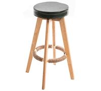 ZBZFGE girevoli, Bar Legno con Altezza della Seduta da Pollici, sgabelli Alti in Pelle PU per Isola Cucina, Pub e bistrot, Ristorante (Verde Scuro 1 pz)