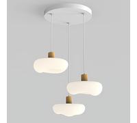 ZBZFGE Grande Moderno Luce Bianca Leggera 3 a grappolo Leggero soffitto Lampada sospesa Crema lattiera corrotto Long lineare per Sala Pranzo Tavolo Cucina Isola lavandino Camera da Letto Ristorante/3