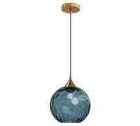 ZBZFGE Hammered Glass Pendant Lamp | 20cm Globe Ceiling Light for Living Room Kitchen (Clear)