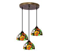 ZBZFGE Lampada a Ciondolo in Stile, lampadario in Vetro colorato da 8 Pollici per Panorama, Pasta Vintage Altezza Regolabile per l'arredamento dell'isola della Cucina della Fattoria, 1 Luce