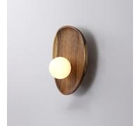 ZBZFGE Lampada montata a Parete di creatività del Nord Europa, Luce murale Legno con Paralume in Vetro lattente per l'isola Cucina della Camera da Letto (20 cm/7.8 Pollici)