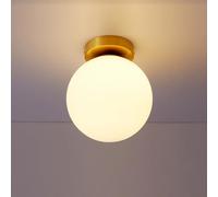 ZBZFGE Lampada Oro Globo Glass Semi Fildo Affermazione Luce Funzione Nordic Vicino alle lampade a con Sfera Vetro per Le luci del soffitto della Camera da Letto di ingresso/dia15 cm