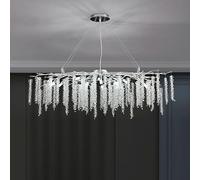 ZBZFGE Lampada soffitto del lampadario a Rettangolare con Ramo d'albero d'Argento Ideale per la Sala Pranzo Vivente Foyer e Isola da Cucina 110 cm