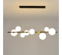 ZBZFGE Lampada Sospensione in Vetro Globale 8 Moderni semifulona lampadario Montaggio Regolabile G9 Fattoria a soffitto Appeso per Il Soggiorno Cucina Camera da Letto