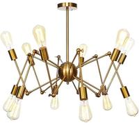 ZBZFGE Lampadari, e26 Oro Sputnik lampadario Sospensione Illuminazione Vintage a soffitto Compatibile con la Fattoria Camera Letto Pranzo Soggiorno da Cucina (Nero, 16 Testa)