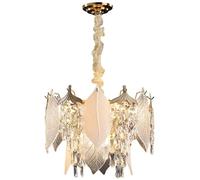 ZBZFGE Lampadari Moderni di Rotondo Soggiorno Leggera LED dimmetti Elegante Vetro a Foglia Grande Lampada appesa della Camera Letto per Le Ragazze dell'isola da Pranzo dell'isola/Diametro 50