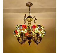 ZBZFGE Lampadari Stile 5 luci vittoriane Macchiato di Vetro a Sospensione Luce la Camera da Letto del Soggiorno, Decorazioni per l'isola della Cucina