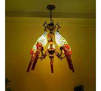 ZBZFGE Lampadari Stile 5 luci vittoriane Macchiato di Vetro a Sospensione Luce la Camera da Letto del Soggiorno, Decorazioni per l'isola della Cucina