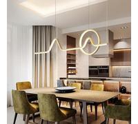 ZBZFGE Lampadario in Metallo LED Minimalista, Sala da Pranzo Lunghe lineari contemporanei Apparecchi a soffitto Bar con banco della Cucina corridoio Bagno Ufficio Vivente digmabile (Oro, Caldo