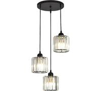 ZBZFGE Lampadella in Metallo Nero metà secolo con Globo di Vetro Moderni infissi Ciondolo a LED per Cucina e Soggiorno della Sala da Pranzo (49x18 Pollici)