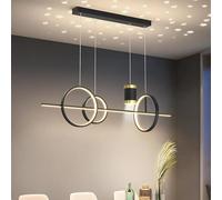 ZBZFGE Lampadella in Metallo Nero metà secolo con Globo di Vetro Moderni infissi Ciondolo a LED per Cucina e Soggiorno della Sala da Pranzo (49x18 Pollici)