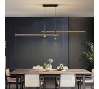 ZBZFGE Lampadella in Metallo Nero metà secolo con Globo di Vetro Moderni infissi Ciondolo a LED per Cucina e Soggiorno della Sala da Pranzo (49x18 Pollici)