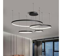 ZBZFGE Lampadella in Metallo Nero metà secolo con Globo di Vetro Moderni infissi Ciondolo a LED per Cucina e Soggiorno della Sala da Pranzo (49x18 Pollici)