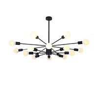 ZBZFGE Lampadella Industriale di 16 luci Nere Finitura cromata in Metallo Vintage Durante la Luce per Il Ristorante del corridoio Magazzino Bambino Soggiorno-Nero-Nero 16 （Chrome-16）