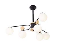 ZBZFGE Lampadiers, lampadario Moderno Industriale Sputnik, 6 a soffitto con Globo di Vetro Trasparente per Sala Pranzo, Cucina, Camera da letto/nero/8s Lampada (8s)