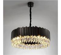 ZBZFGE Lampadiers, Rotondo lampadario Light LED Art Deco Nero/Oro Compatibile con Cucina del Soggiorno - Apparecchi la casa Pranzo per Camera da Letto, Illuminazione, mutevole, ovale75cm, Luce appesa