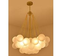 ZBZFGE Lampadino Moderno Bolle grappolo tricromatico del Black Sospensione della Base di Vetro glassata a Il soffitto per la Lampada da Letto Livi (Oro,