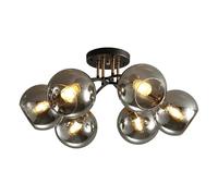 ZBZFGE Lampe da Soggiata da Sala di Villa e Studiò con Finestra di Vetro Elettronizzato Nero Oro, Luce