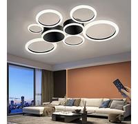 ZBZFGE Light Lamps Round Ring Designer Decorative Ceiling Lamp Dimmable with Remote Control Metal Acrylic for Living Room Hallway Creative,Gold-5 Ring，65W