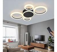ZBZFGE Light Lamps Round Ring Designer Decorative Ceiling Lamp Dimmable with Remote Control Metal Acrylic for Living Room Hallway Creative,Gold-5 Ring，65W