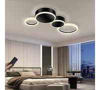ZBZFGE Light Lamps Round Ring Designer Decorative Ceiling Lamp Dimmable with Remote Control Metal Acrylic for Living Room Hallway Creative,Gold-5 Ring，65W